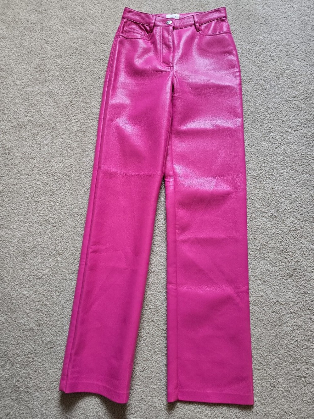 Aritzia Wilfred Melina Vital Pink Vegan Leather Pant Pink Womens Size 00 - Picture 2 of 11